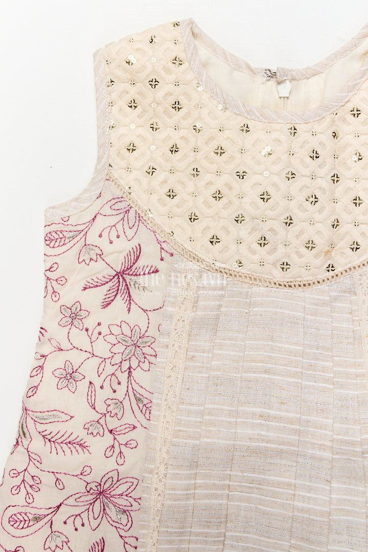 The Nesavu Girls Cotton Frock Cotton Frock for Girls with Embroidered Yoke for Casual Outings and Family Get-Togethers Nesavu Nesavu cotton frock girls net embroidered yoke perfect casual occasions family gatherings