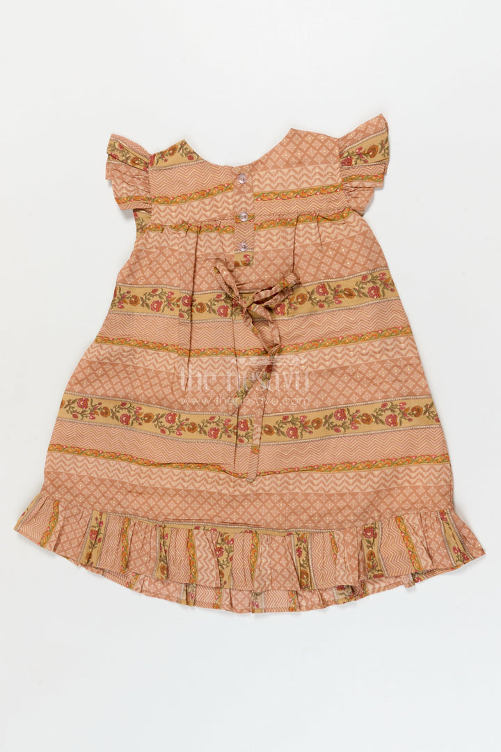 The Nesavu Girls Cotton Frock Cotton Frock for Toddler Girls for Casual Celebrations and Family Get-togethers Nesavu Nesavu cotton frock with traditional print and lace for toddler girls&