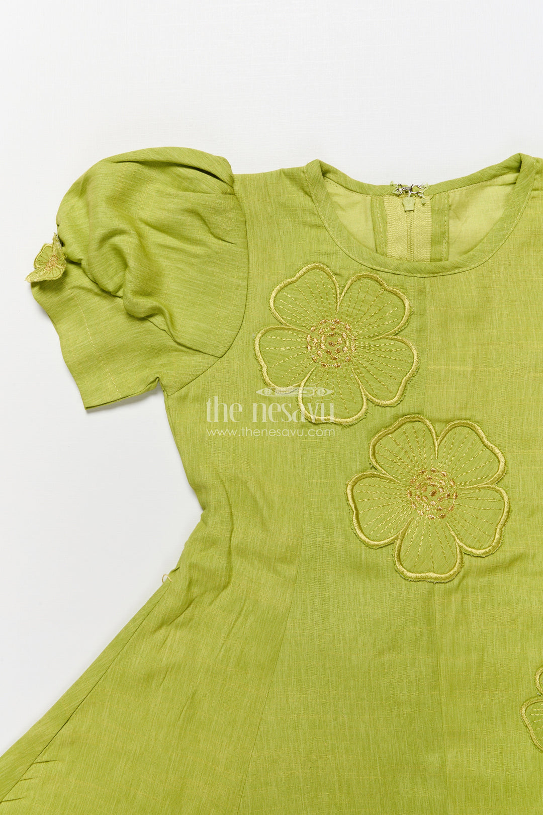 The Nesavu Girls Cotton Frock Cotton Frock for Toddler Girls for Everyday Comfort and Casual Outings Nesavu Nesavu cotton frock toddler girls thread embroidery casual wear everyday comfort