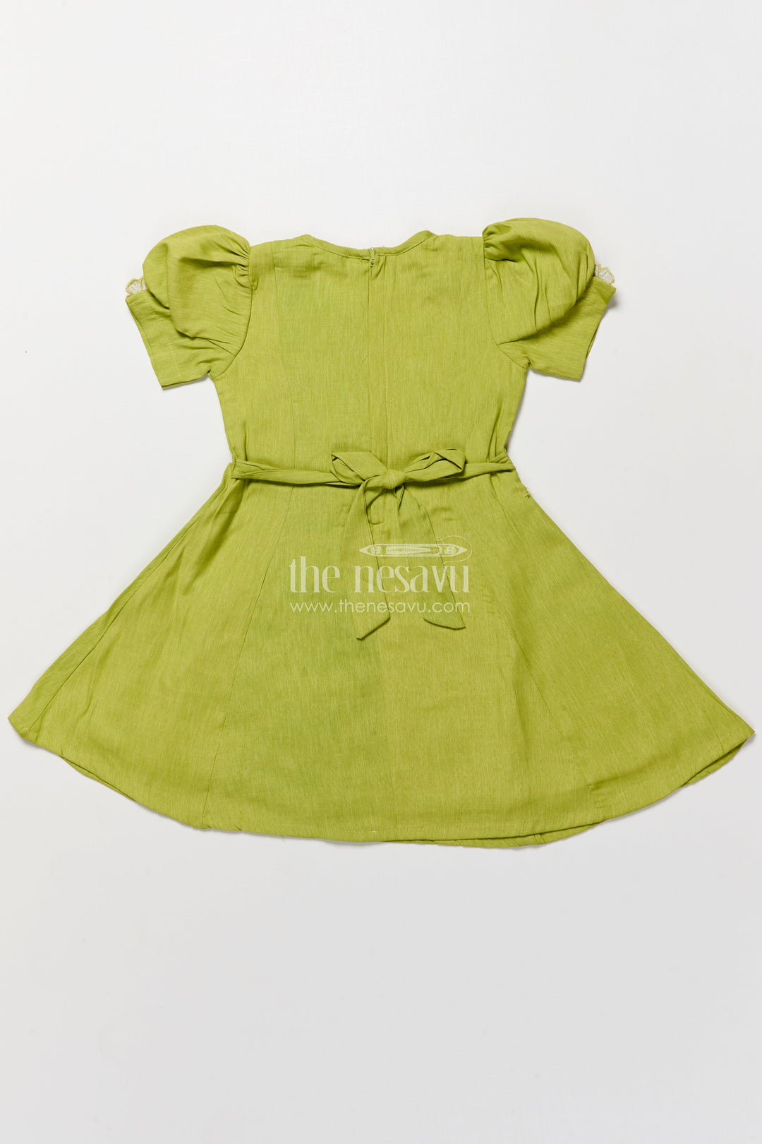 The Nesavu Girls Cotton Frock Cotton Frock for Toddler Girls for Everyday Comfort and Casual Outings Nesavu Nesavu cotton frock toddler girls thread embroidery casual wear everyday comfort