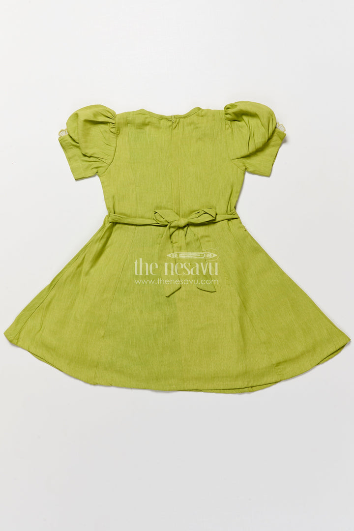 The Nesavu Girls Cotton Frock Cotton Frock for Toddler Girls for Everyday Comfort and Casual Outings Nesavu Nesavu cotton frock toddler girls thread embroidery casual wear everyday comfort