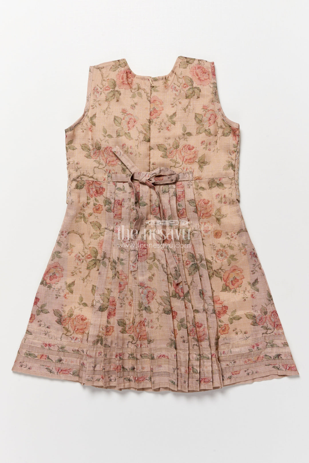 The Nesavu Girls Cotton Frock Cotton Frock with Attached Embroidered Coat for Festive-Ready Casual Days Nesavu Nesavu girls cotton frock attached embroidered coat perfect festive school functions casual ethnic days