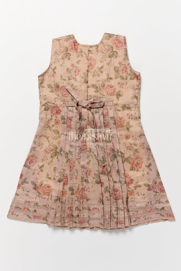 The Nesavu Girls Cotton Frock Cotton Frock with Attached Embroidered Coat for Festive-Ready Casual Days Nesavu Nesavu girls cotton frock attached embroidered coat perfect festive school functions casual ethnic days