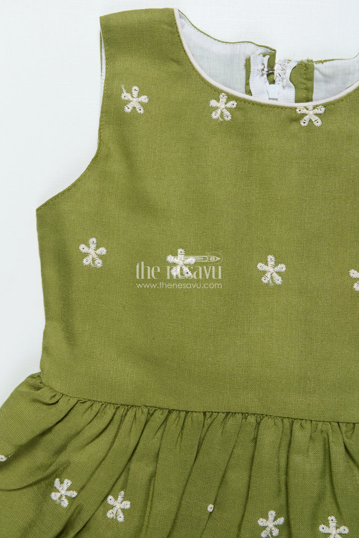 The Nesavu Girls Cotton Frock Cotton Frock with Embroidered Jacket for Girls for Festive and Family Functions Nesavu Nesavu girls cotton frock embroidery jacket perfect ethnic day family gatherings