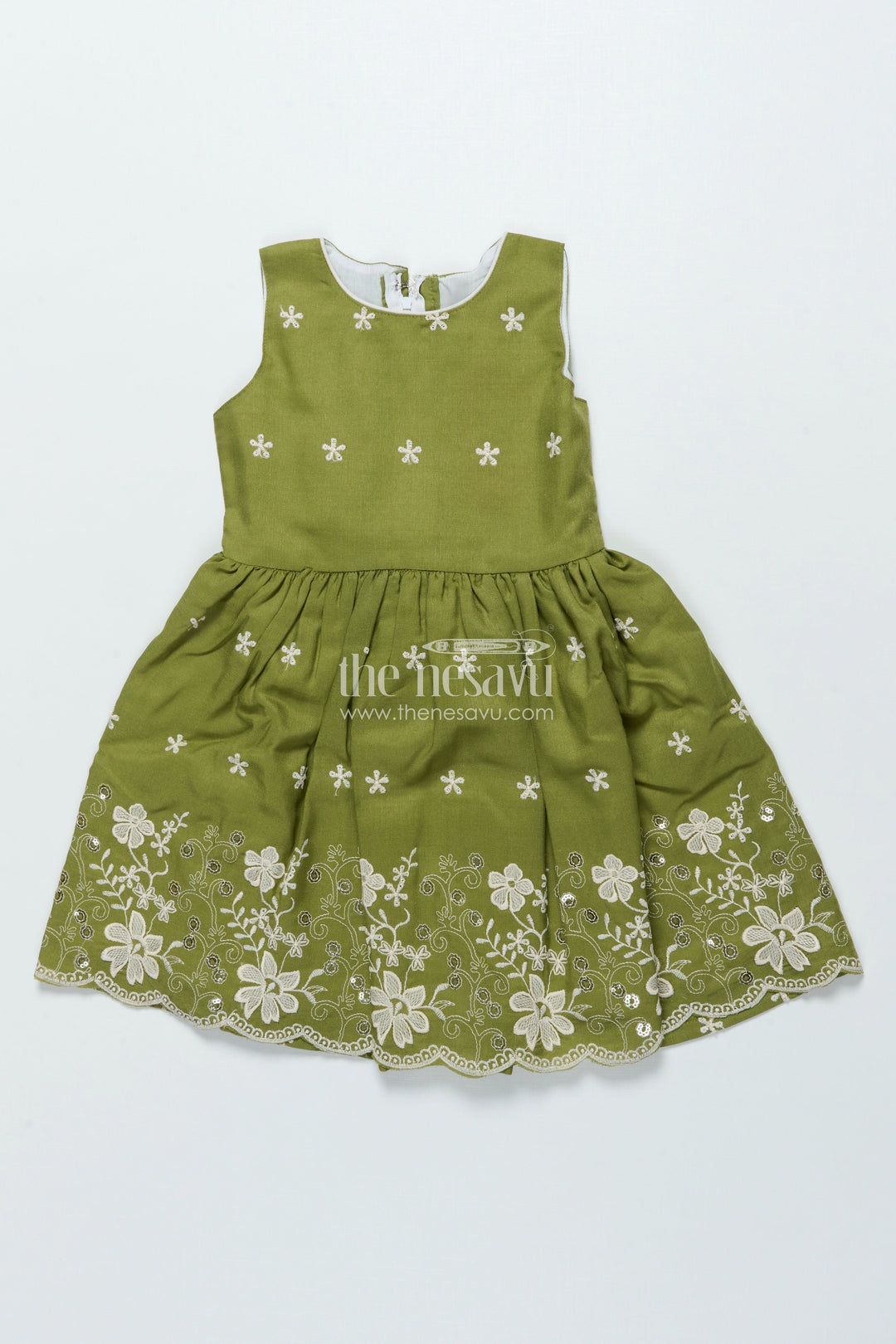 The Nesavu Girls Cotton Frock Cotton Frock with Embroidered Jacket for Girls for Festive and Family Functions Nesavu Nesavu girls cotton frock embroidery jacket perfect ethnic day family gatherings