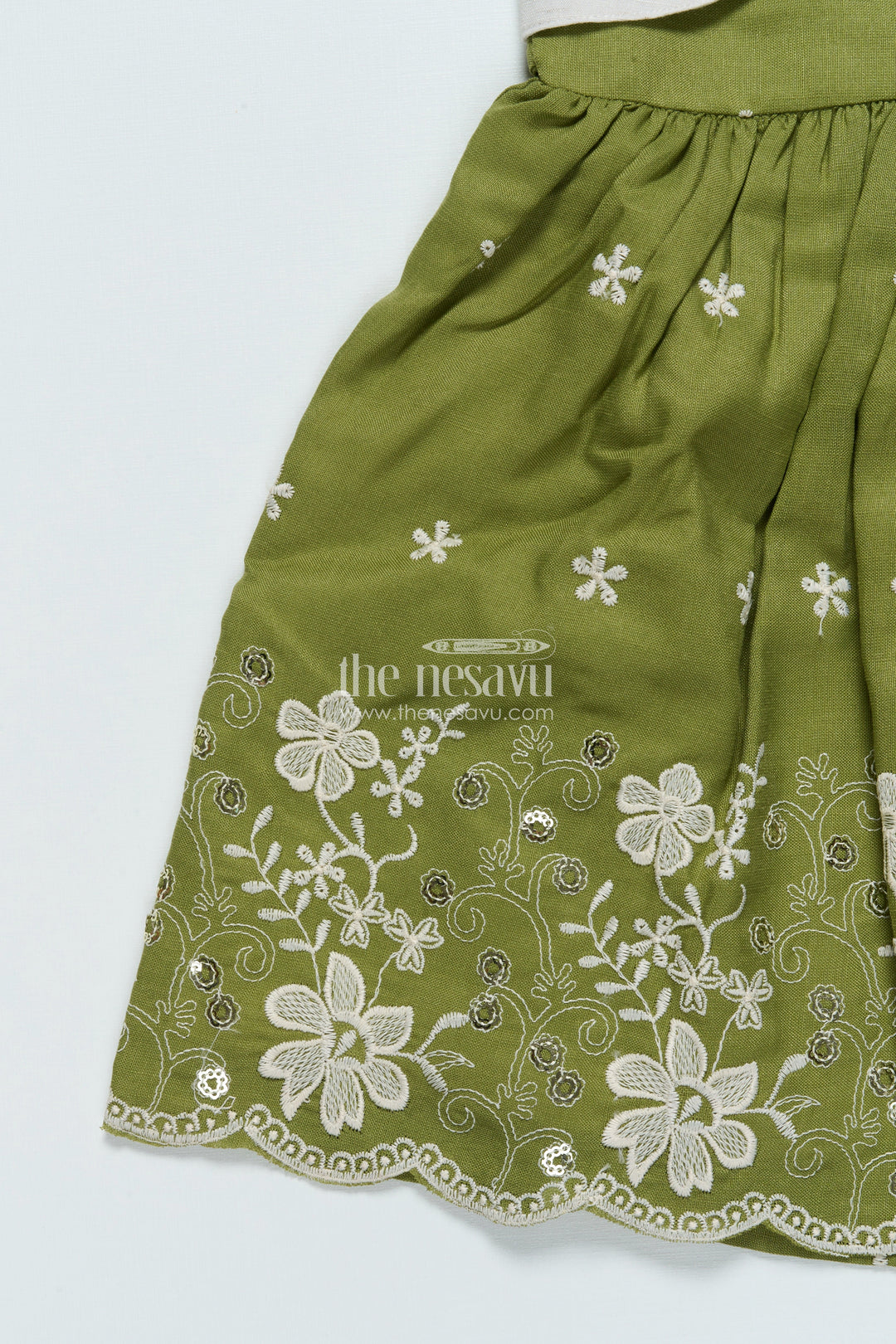 The Nesavu Girls Cotton Frock Cotton Frock with Embroidered Jacket for Girls for Festive and Family Functions Nesavu Nesavu girls cotton frock embroidery jacket perfect ethnic day family gatherings