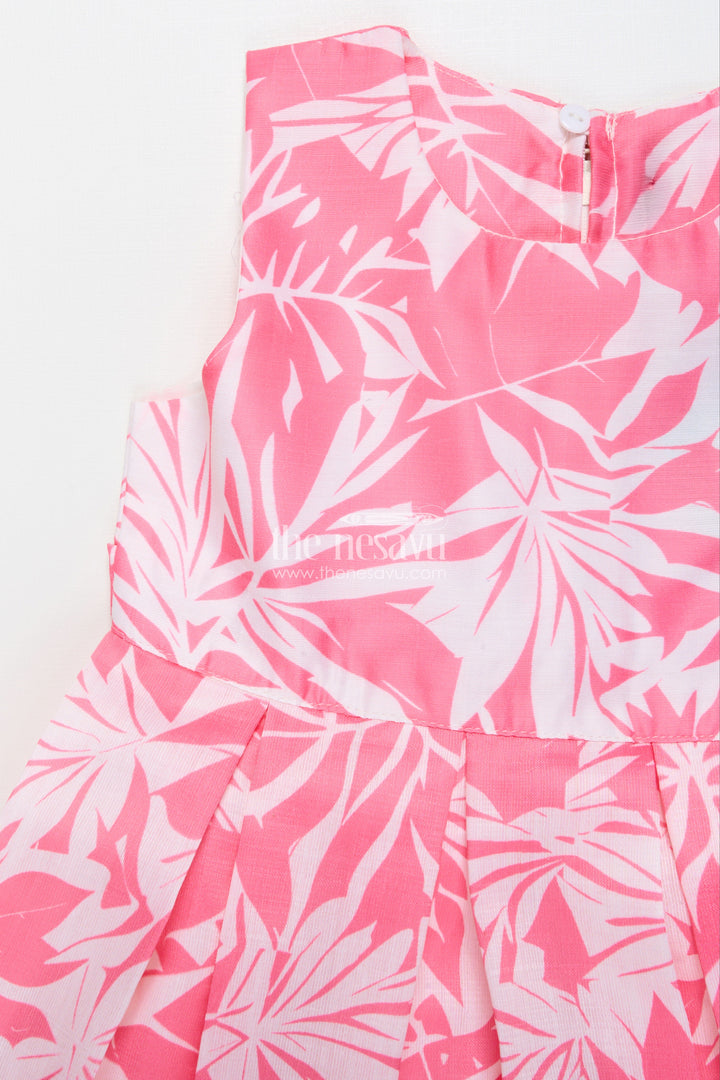 The Nesavu Girls Cotton Frock Cotton Frock with Jacket for Girls To Wear On Outings and Casual Days Nesavu Nesavu cotton frock digital print detachable jacket girls casual outings