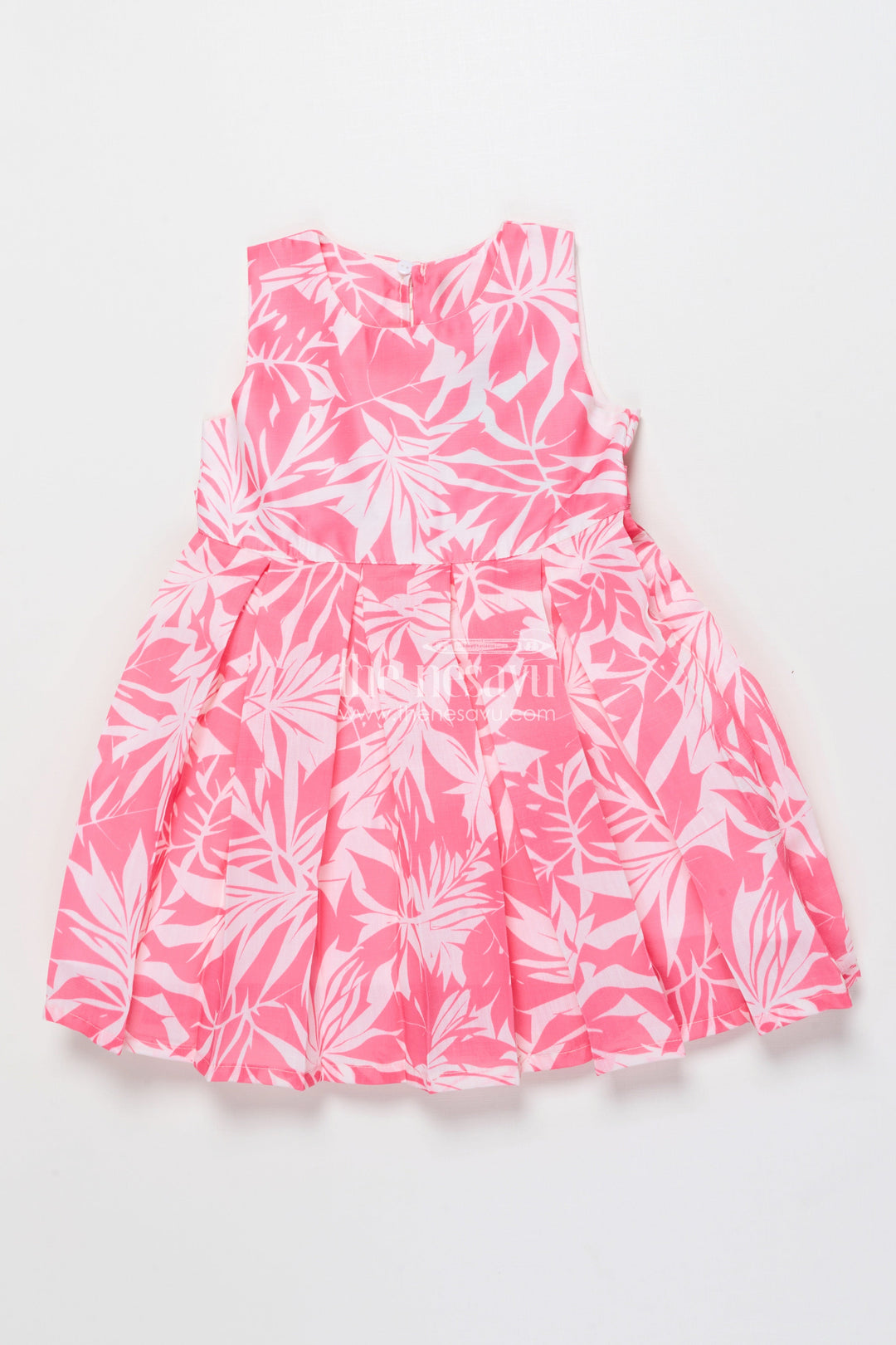 The Nesavu Girls Cotton Frock Cotton Frock with Jacket for Girls To Wear On Outings and Casual Days Nesavu Nesavu cotton frock digital print detachable jacket girls casual outings