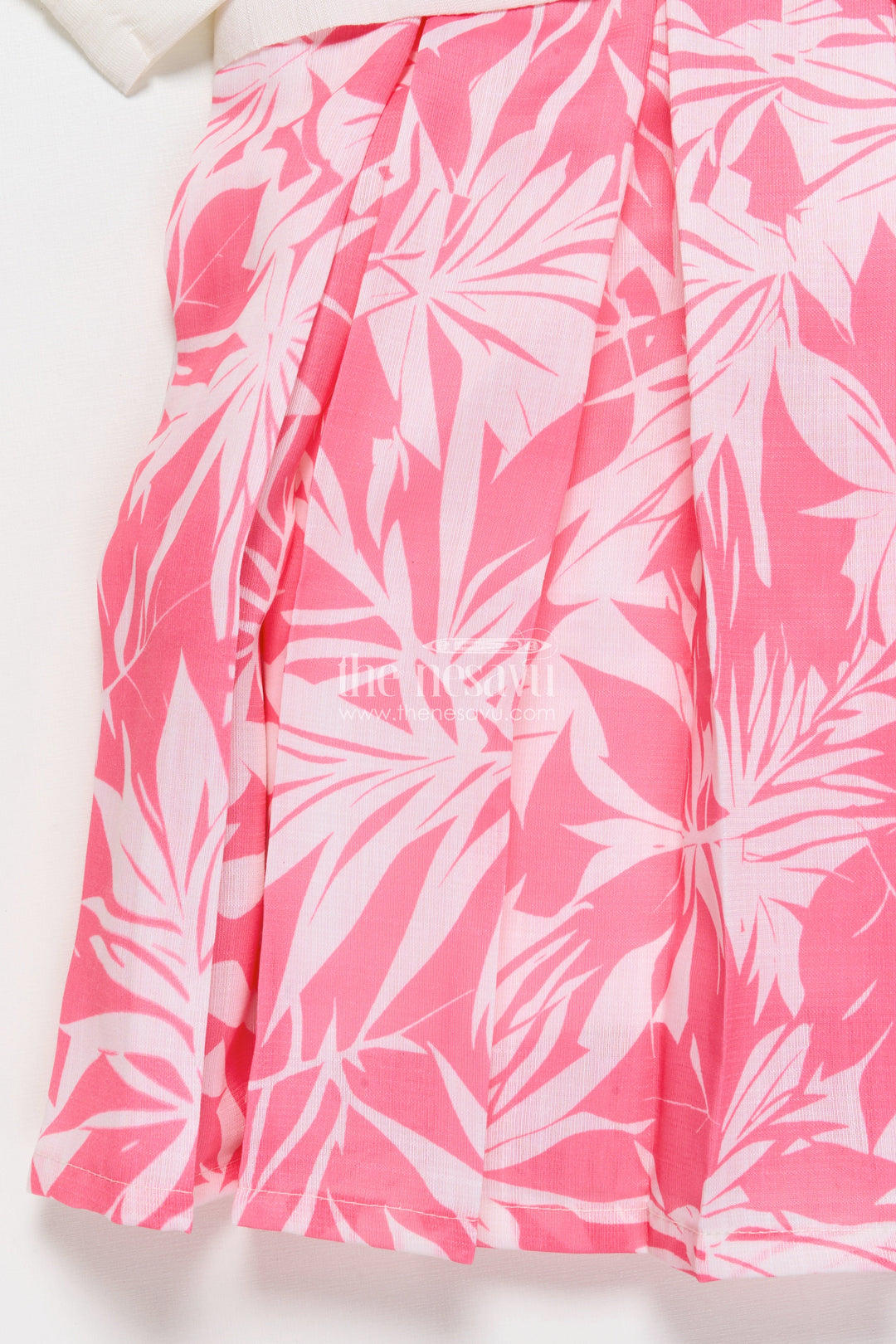 The Nesavu Girls Cotton Frock Cotton Frock with Jacket for Girls To Wear On Outings and Casual Days Nesavu Nesavu cotton frock digital print detachable jacket girls casual outings