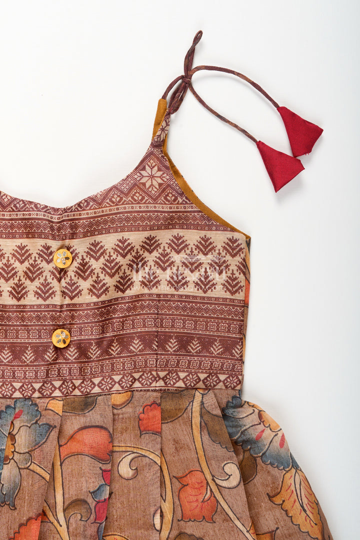 The Nesavu Tie-up Frock Cotton Printed Baby Girl Tie-Up Frock for Summer Outings and Festive Play Nesavu Nesavu cotton tie-up frock for baby girls – tribal printed summer dress for playdates and poojas