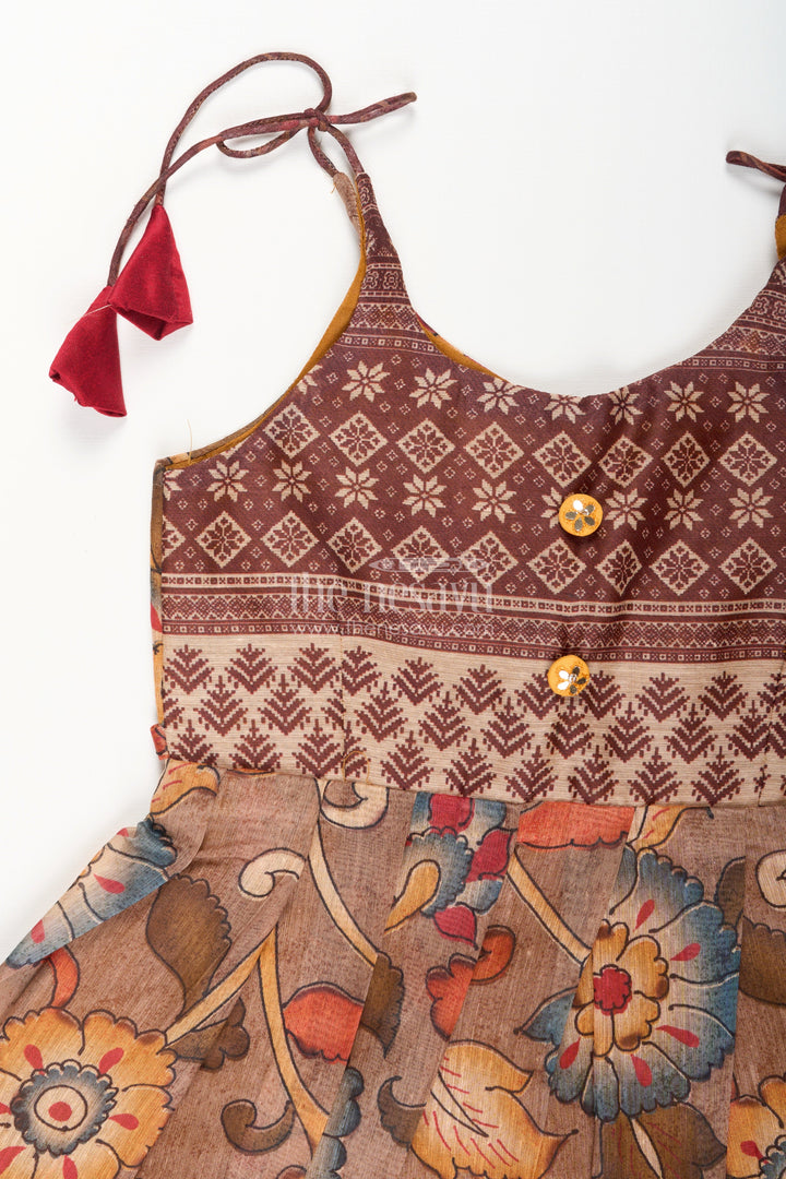 The Nesavu Tie-up Frock Cotton Printed Baby Girl Tie-Up Frock for Summer Outings and Festive Play Nesavu Nesavu cotton tie-up frock for baby girls – tribal printed summer dress for playdates and poojas