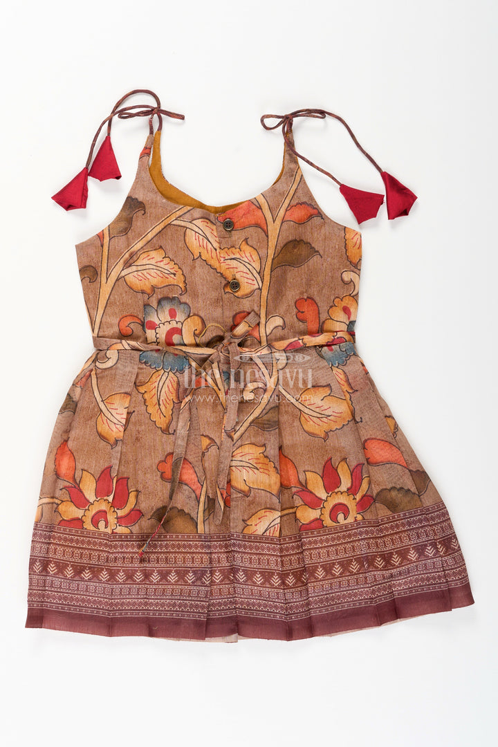 The Nesavu Tie-up Frock Cotton Printed Baby Girl Tie-Up Frock for Summer Outings and Festive Play Nesavu Nesavu cotton tie-up frock for baby girls – tribal printed summer dress for playdates and poojas