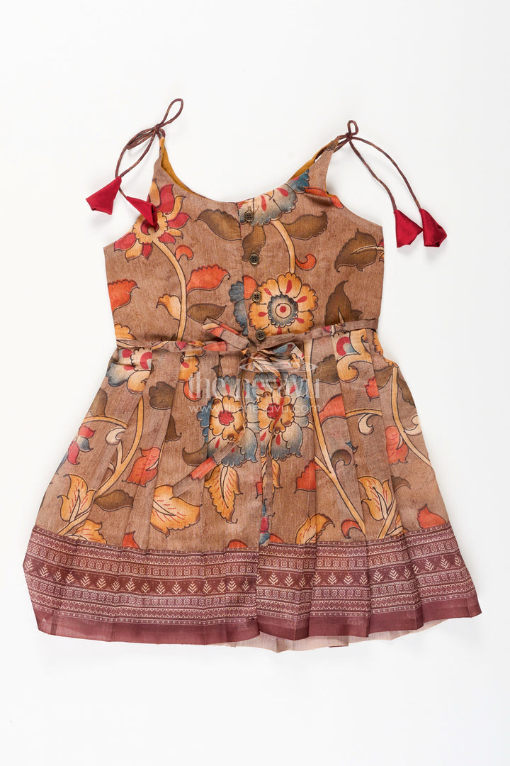 The Nesavu Tie-up Frock Cotton Printed Baby Girl Tie-Up Frock for Summer Outings and Festive Play Nesavu Nesavu cotton tie-up frock for baby girls – tribal printed summer dress for playdates and poojas