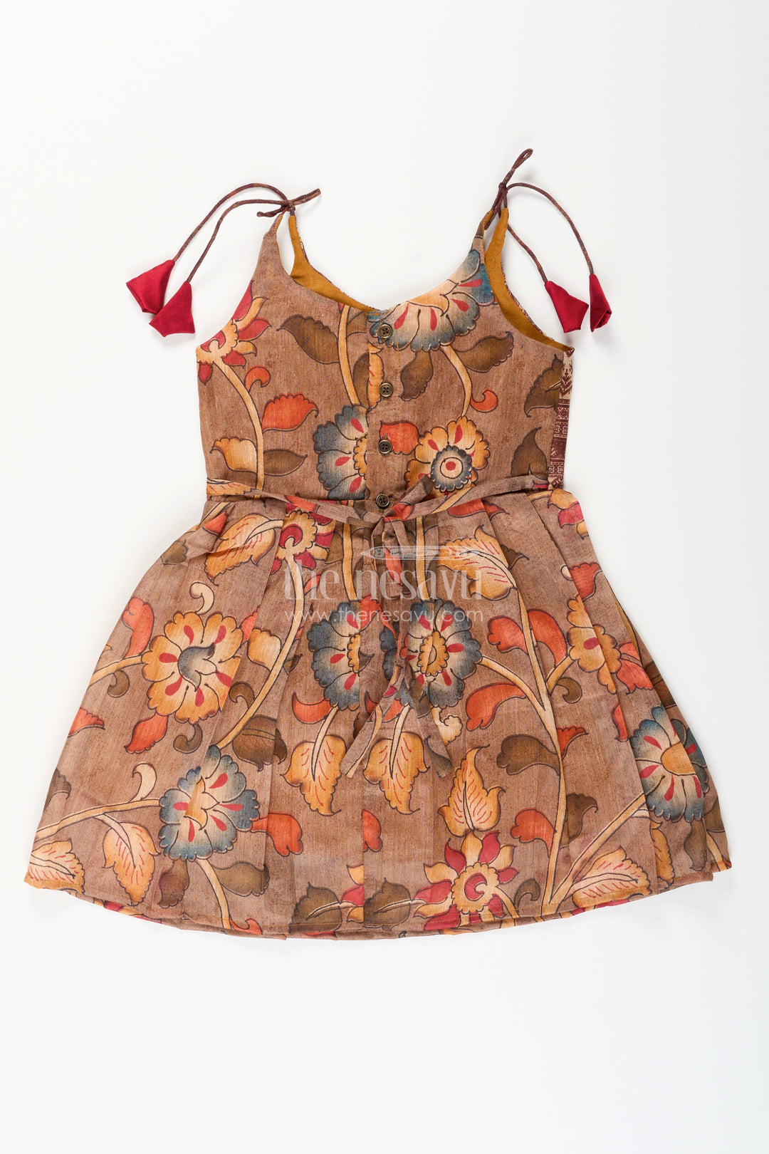 The Nesavu Tie-up Frock Cotton Printed Baby Girl Tie-Up Frock for Summer Outings and Festive Play Nesavu Nesavu cotton tie-up frock for baby girls – tribal printed summer dress for playdates and poojas