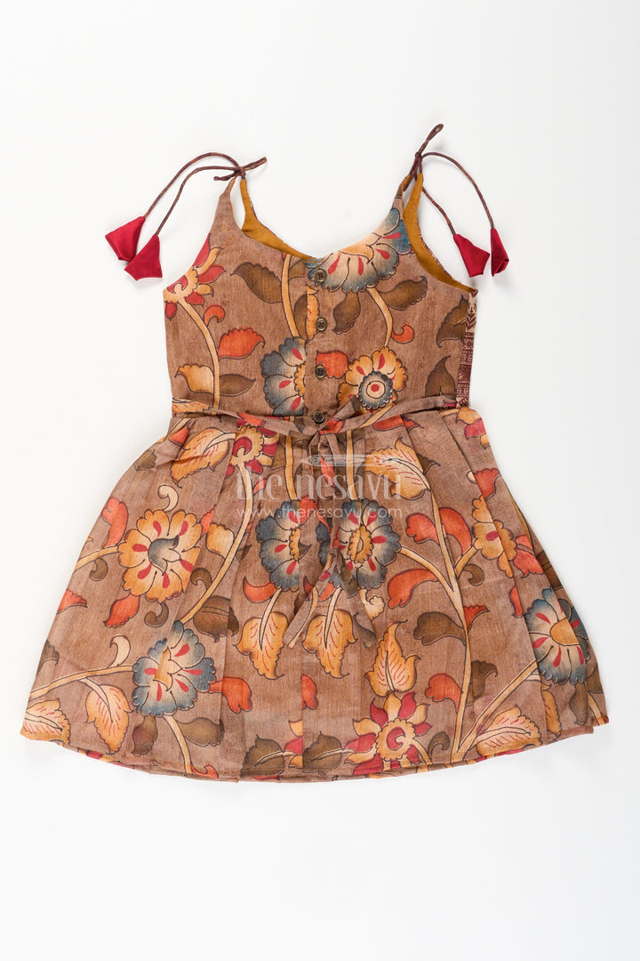 The Nesavu Tie-up Frock Cotton Printed Baby Girl Tie-Up Frock for Summer Outings and Festive Play Nesavu Nesavu cotton tie-up frock for baby girls – tribal printed summer dress for playdates and poojas