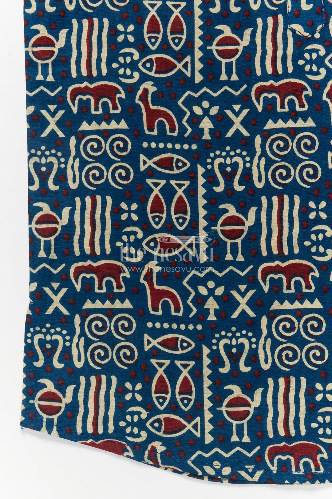 The Nesavu Boys Cotton Shirt Cotton Printed Shirt for Boys with Festive Block-style Design Nesavu Nesavu boys cotton ethnic block print shirt – soft, breathable pick for festive and casual use
