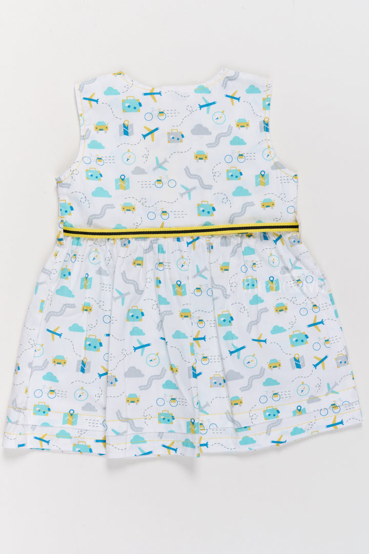 The Nesavu Baby Casual Sets Cute Baby Girl Clothes with Travel Theme Print Baby Casual Set Nesavu Cute Baby Girl Clothes Travel Print Yellow Bow Baby Casual Set | The Nesavu