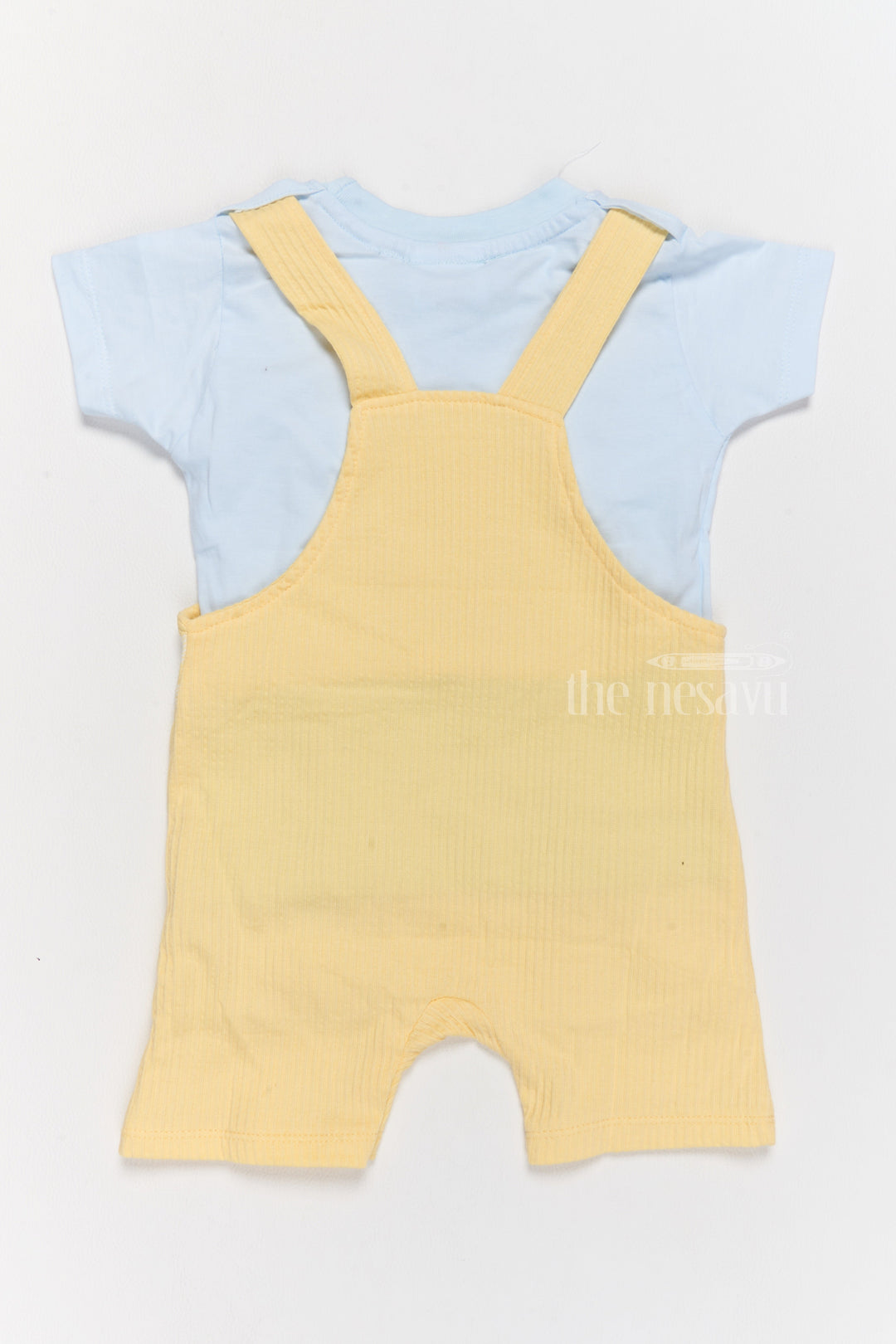 The Nesavu Baby Casual Sets Cute Newborn Winter Outfits Yellow Gingham Dungaree with Blue T-Shirt Nesavu Cute Newborn Winter Outfits Yellow Gingham Dungaree Blue T-Shirt | The Nesavu