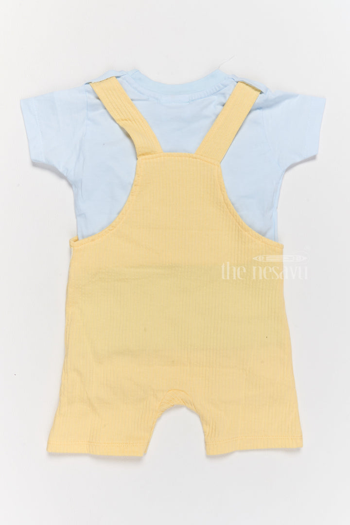 The Nesavu Baby Casual Sets Cute Newborn Winter Outfits Yellow Gingham Dungaree with Blue T-Shirt Nesavu Cute Newborn Winter Outfits Yellow Gingham Dungaree Blue T-Shirt | The Nesavu