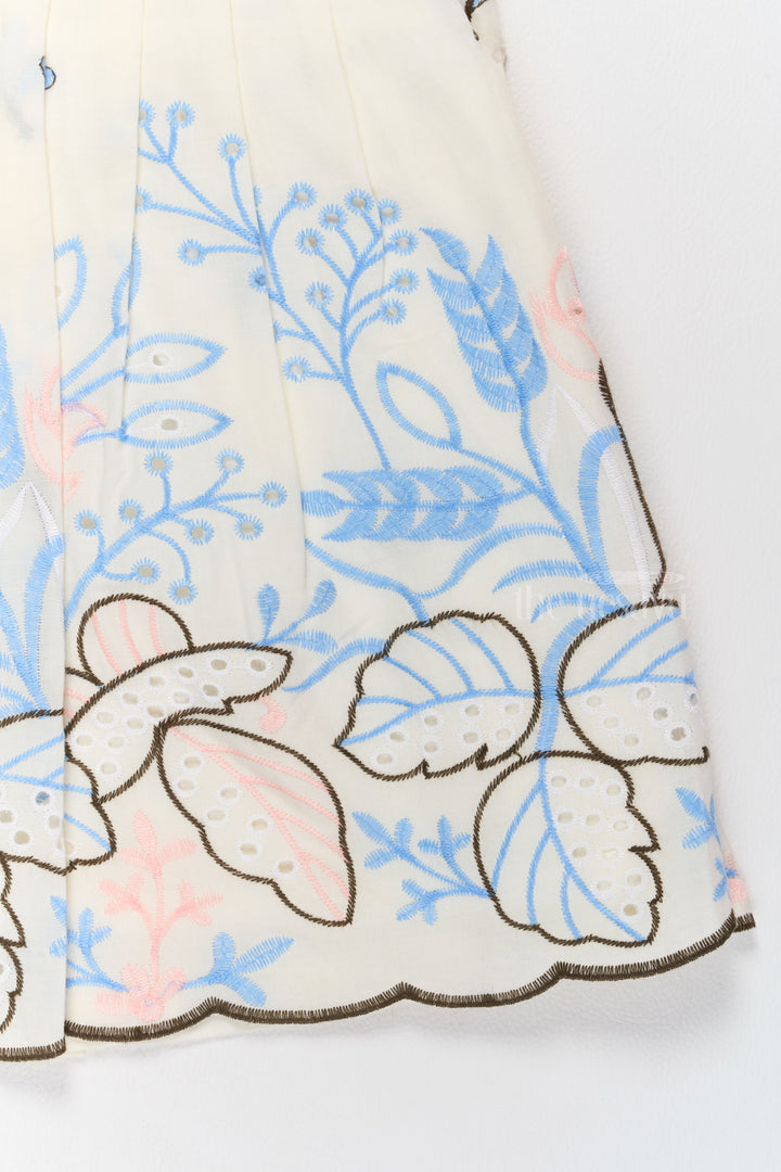 The Nesavu Baby Casual Sets Daily Wear Newborn Baby Girl Clothes with Delicate Blue Floral Embroidery Nesavu Daily Wear Newborn Baby Girl Clothes Soft Blue Embroidery Comfort | The Nesavu