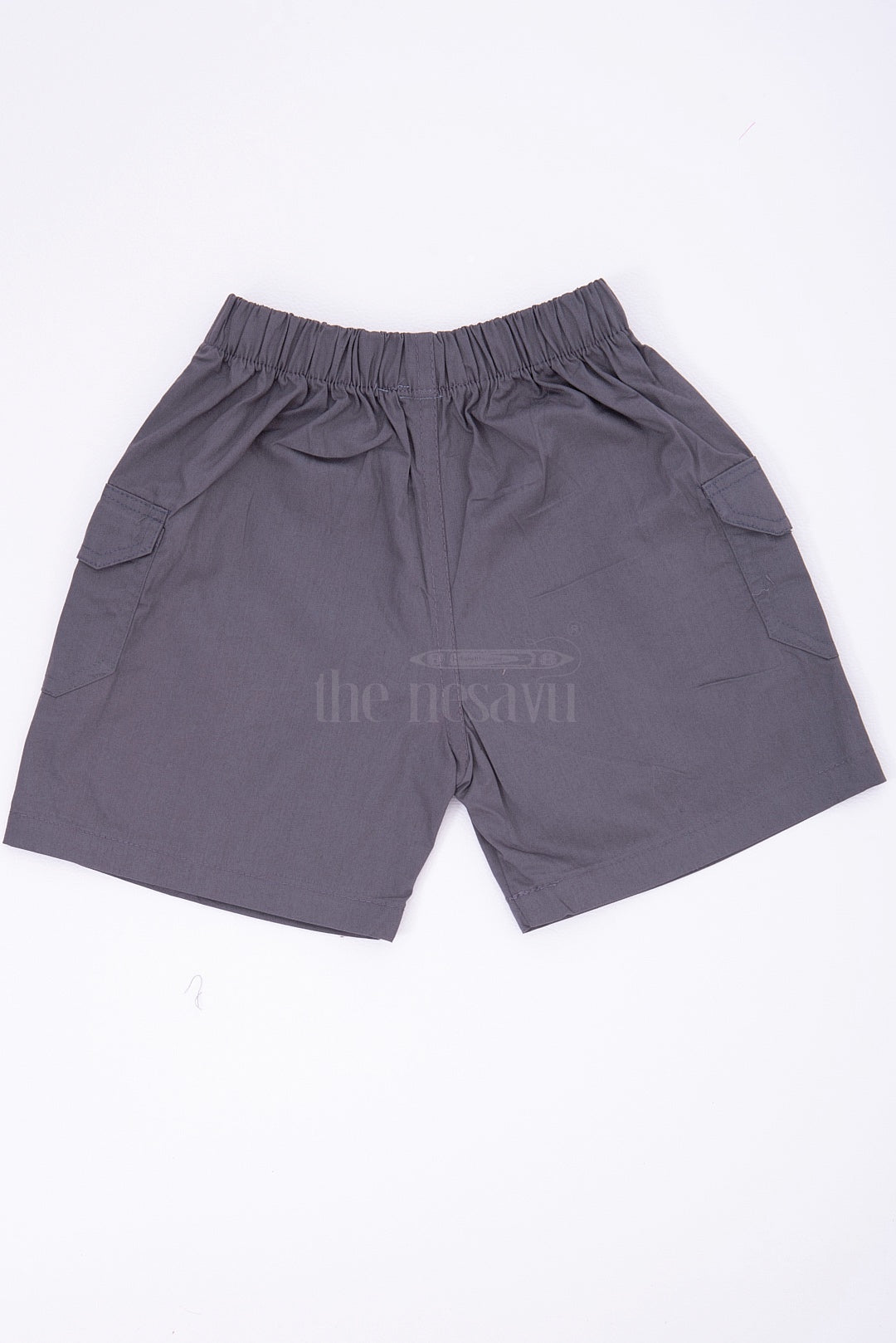 The Nesavu Boys Shorts Dark Grey Boys Cotton Cargo Shorts with Elastic Waist Nesavu The Nesavu Dark Grey Boys Cotton Cargo Shorts - Elastic Waist & Durable Cotton