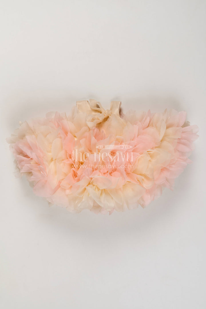 The Nesavu Girls Fancy Party Frock Designer Frock for Girls in Peach for Festive Gatherings Nesavu Nesavu Designer Frock For Girls In Peach For Festive Gatherings