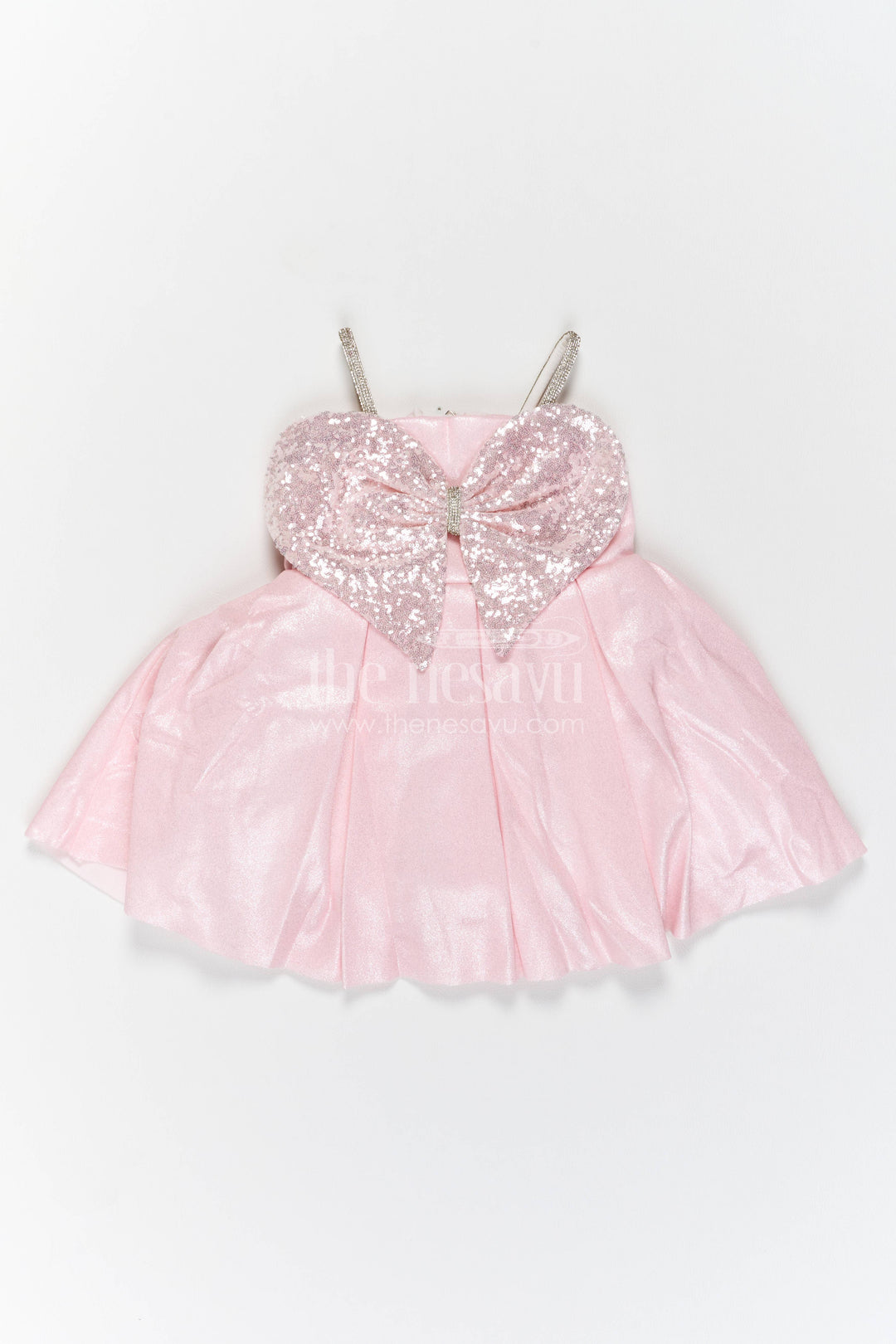 The Nesavu Girls Fancy Party Frock Designer Frock for Girls in Pink for Joyful Occasions Nesavu 16 (1Y) / Pink / Shimmer PF319B-16 Nesavu Designer Frock For Girls In Pink For Celebrations PF319B-16