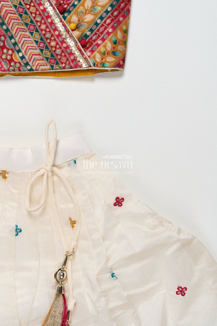 The Nesavu Girls Lehenga Choli Designer Lehenga Choli for Girls with Georgette Embroidery and Traditional Motifs Nesavu Nesavu girls georgette lehenga choli embroidery  perfect weddings festive occasions