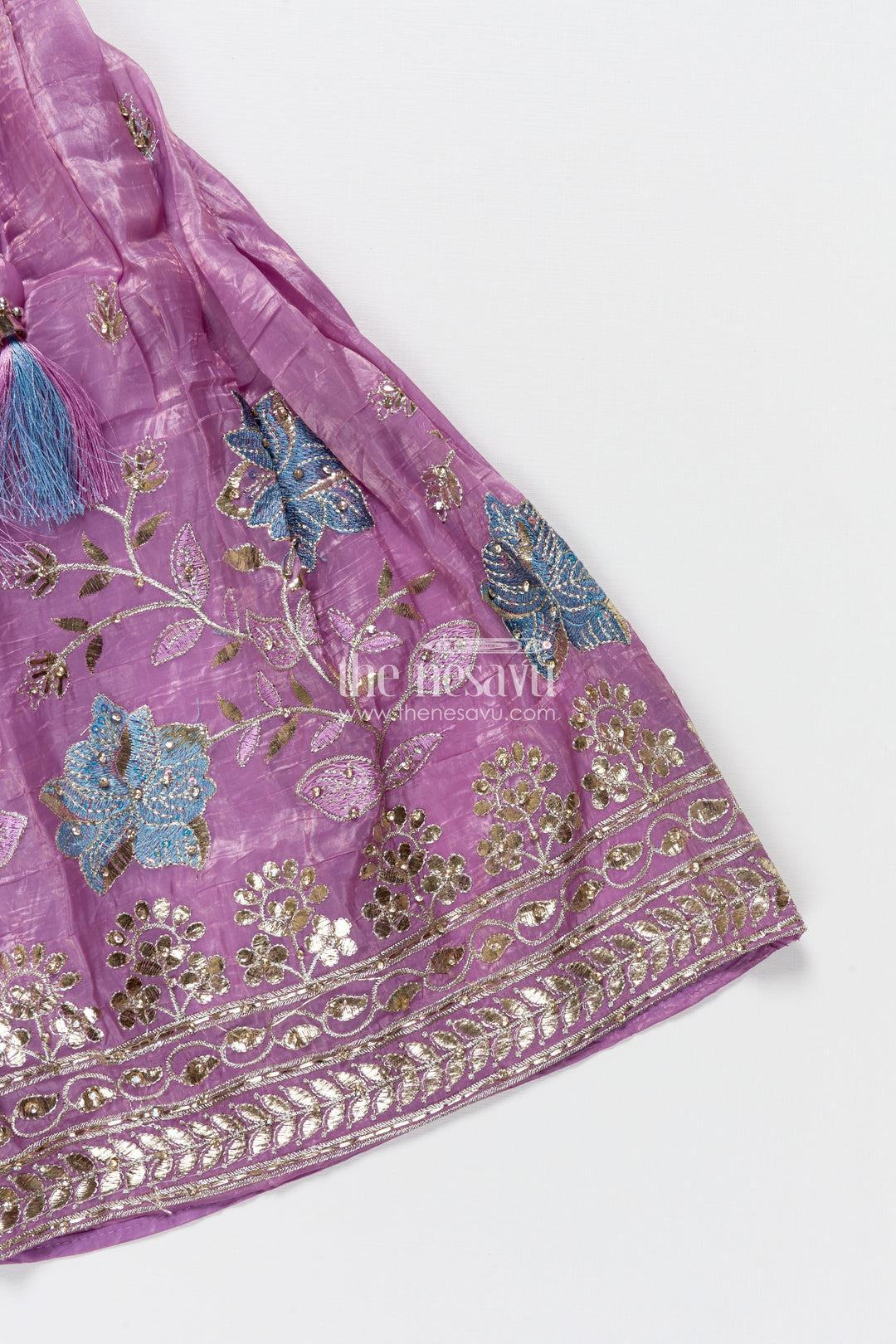 The Nesavu Girls Ethnic Lehenga Designer Lehenga Set for Girls for Weddings and Traditional Photoshoots Nesavu Nesavu designer lehenga set girls mirror embroidery perfect weddings traditional events