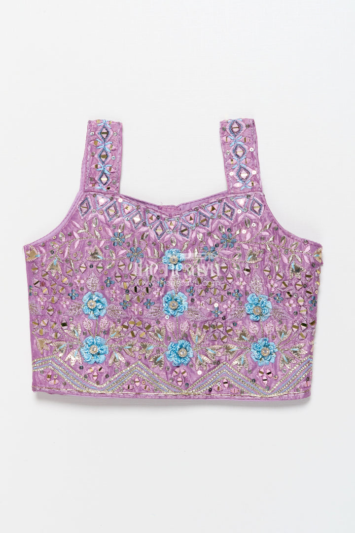 The Nesavu Girls Ethnic Lehenga Designer Lehenga Set for Girls for Weddings and Traditional Photoshoots Nesavu Nesavu designer lehenga set girls mirror embroidery perfect weddings traditional events