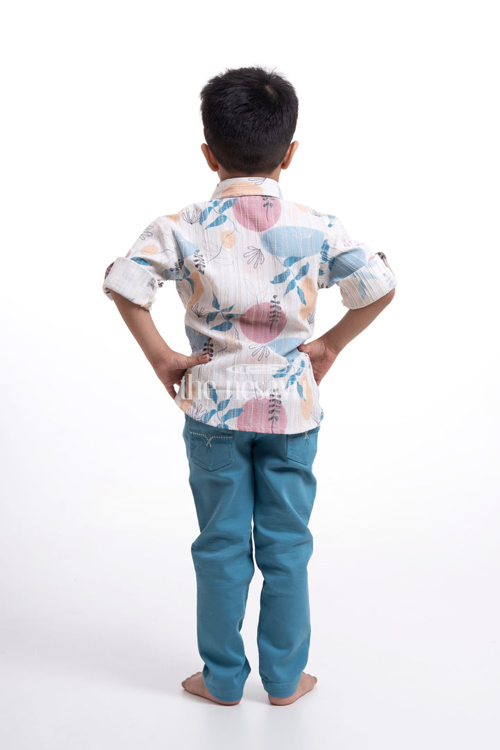 The Nesavu Baby Casual Sets Designer Pant Shirt for Boys - Poly Blend Full Sleeve Shirt with Cotton Pant Nesavu