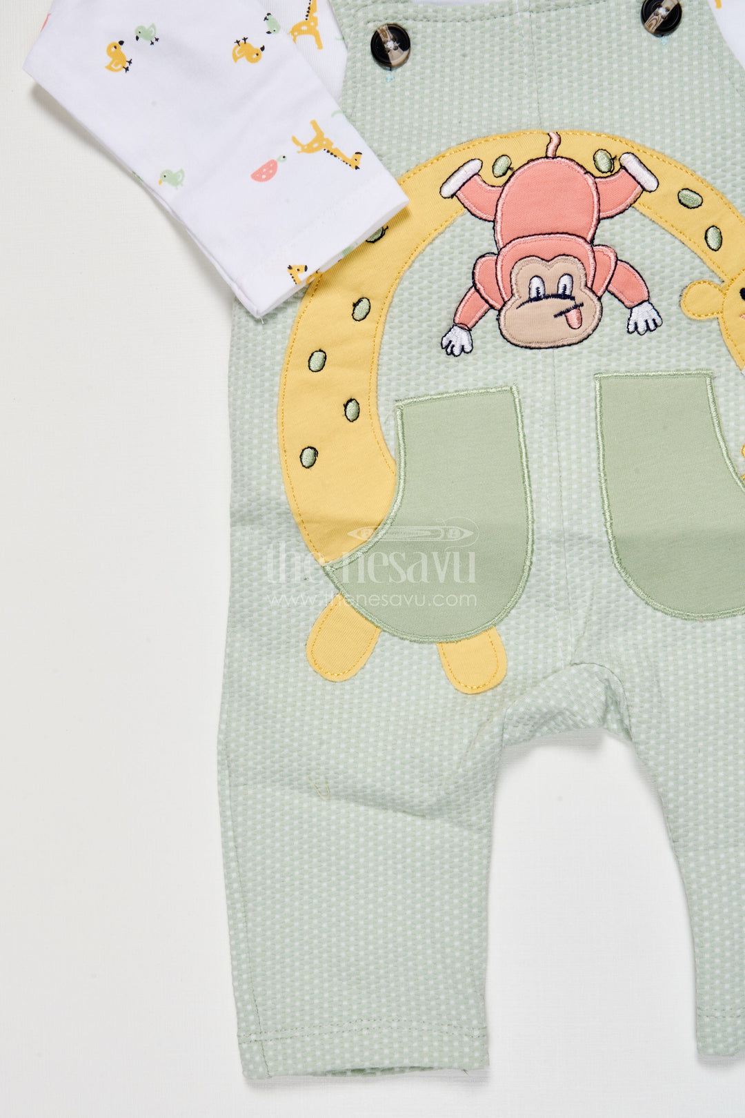 The Nesavu Baby Dungarees Digital Print Baby Dungaree Set for Playful Daily Wear Nesavu Nesavu cotton baby dungaree digital print tee everyday play travel
