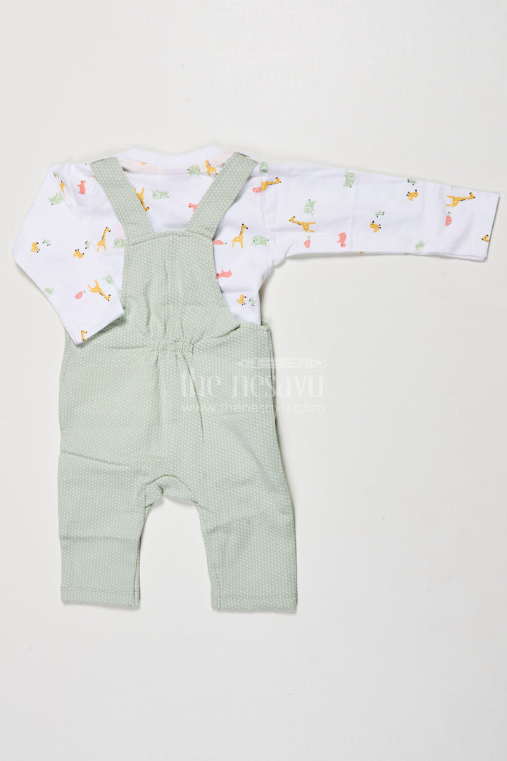 The Nesavu Baby Dungarees Digital Print Baby Dungaree Set for Playful Daily Wear Nesavu Nesavu cotton baby dungaree digital print tee everyday play travel