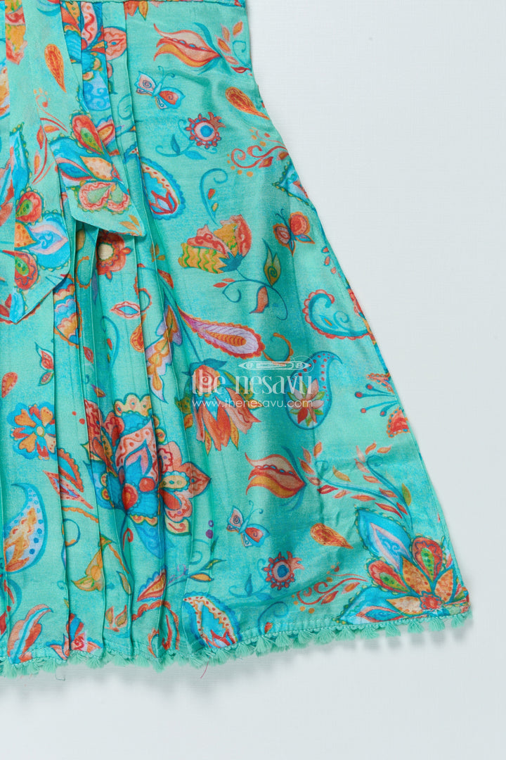 The Nesavu Girls Cotton Frock Digital Print Frock for Toddler Girls for Park Days and Everyday Comfort Nesavu Nesavu digital print rayon frock toddler girls everyday wear casual comfort