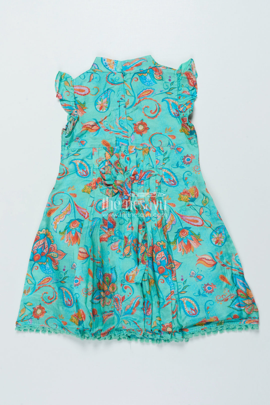 The Nesavu Girls Cotton Frock Digital Print Frock for Toddler Girls for Park Days and Everyday Comfort Nesavu Nesavu digital print rayon frock toddler girls everyday wear casual comfort