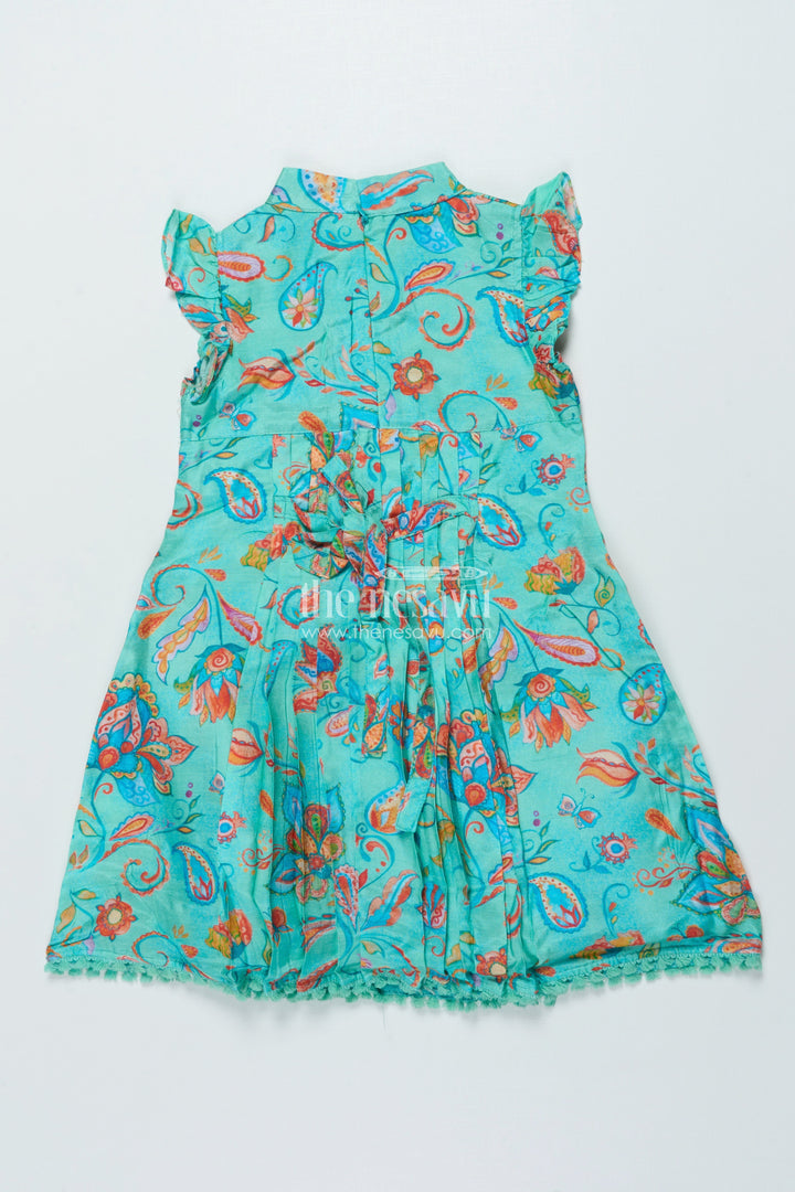 The Nesavu Girls Cotton Frock Digital Print Frock for Toddler Girls for Park Days and Everyday Comfort Nesavu Nesavu digital print rayon frock toddler girls everyday wear casual comfort