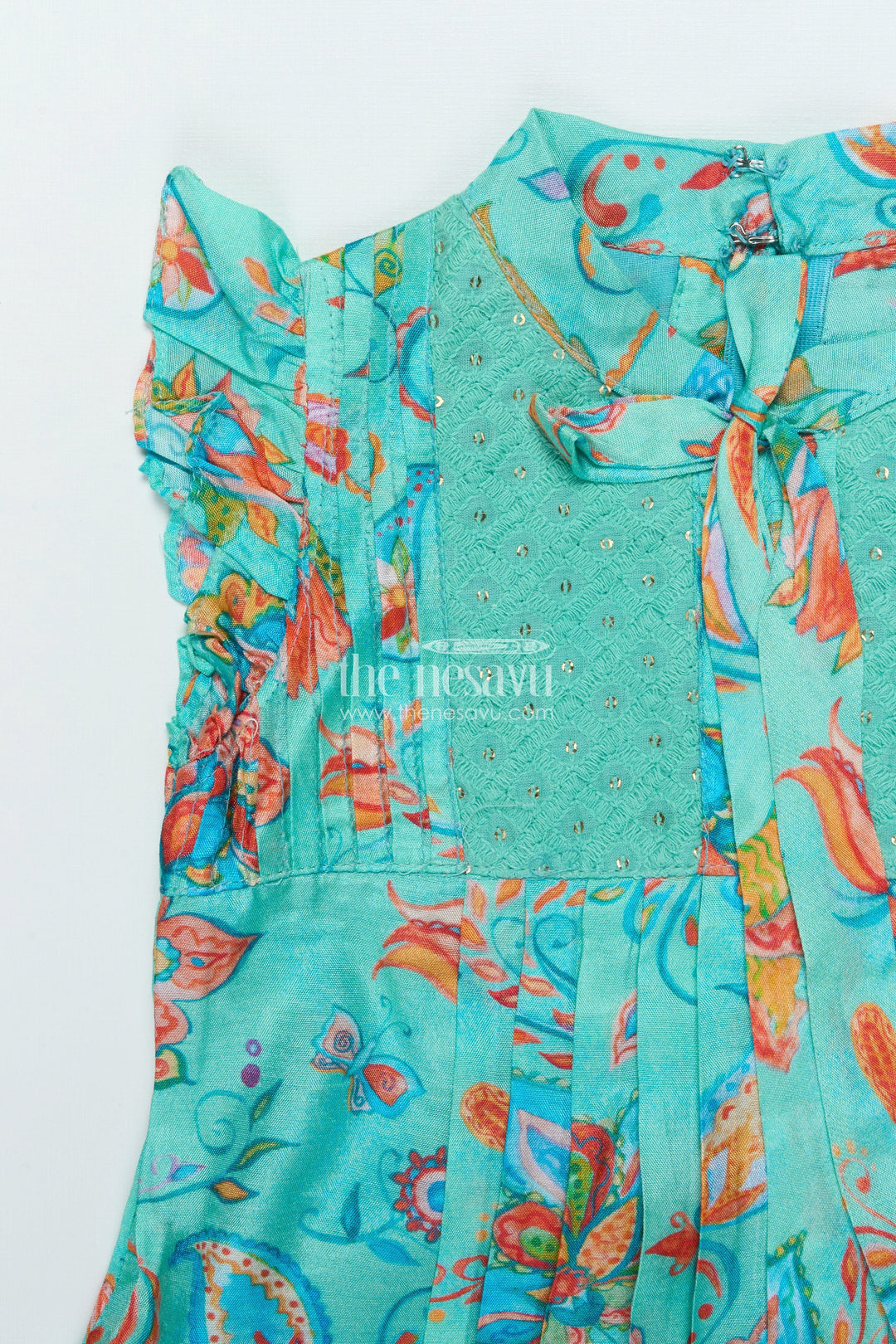 The Nesavu Girls Cotton Frock Digital Print Frock for Toddler Girls for Park Days and Everyday Comfort Nesavu Nesavu digital print rayon frock toddler girls everyday wear casual comfort