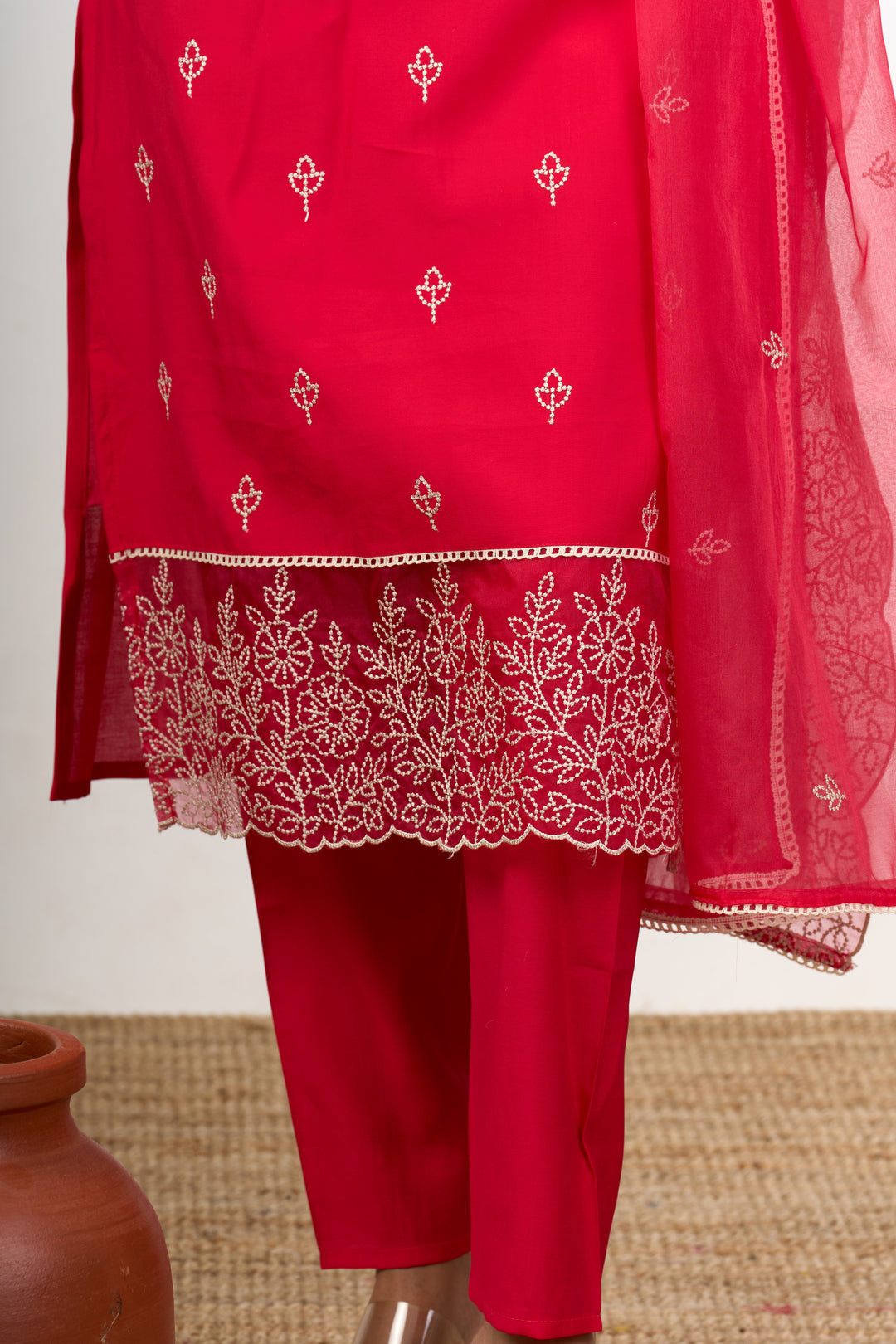 The Nesavu Womens Straight Suit Sets Elegant Art Silk Traditional Dress for Function with Embroidery Details for Women Nesavu Traditional Art Silk Dress Functions Embroidered Dupatta Women - | The Nesavu