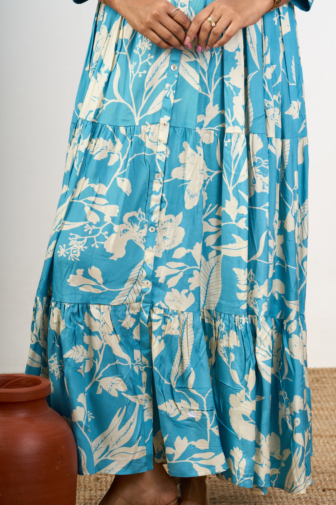 The Nesavu Womens Flared Kurthas Elegant Crepe Birthday Dresses for Women with Floral Print and Maxi Flared Design Nesavu Crepe Birthday Dresses Women Floral Print Maxi-Length Flared Fit | The Nesavu