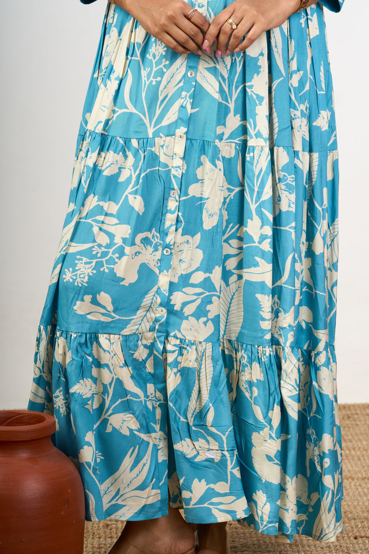 The Nesavu Womens Flared Kurthas Elegant Crepe Birthday Dresses for Women with Floral Print and Maxi Flared Design Nesavu Crepe Birthday Dresses Women Floral Print Maxi-Length Flared Fit | The Nesavu