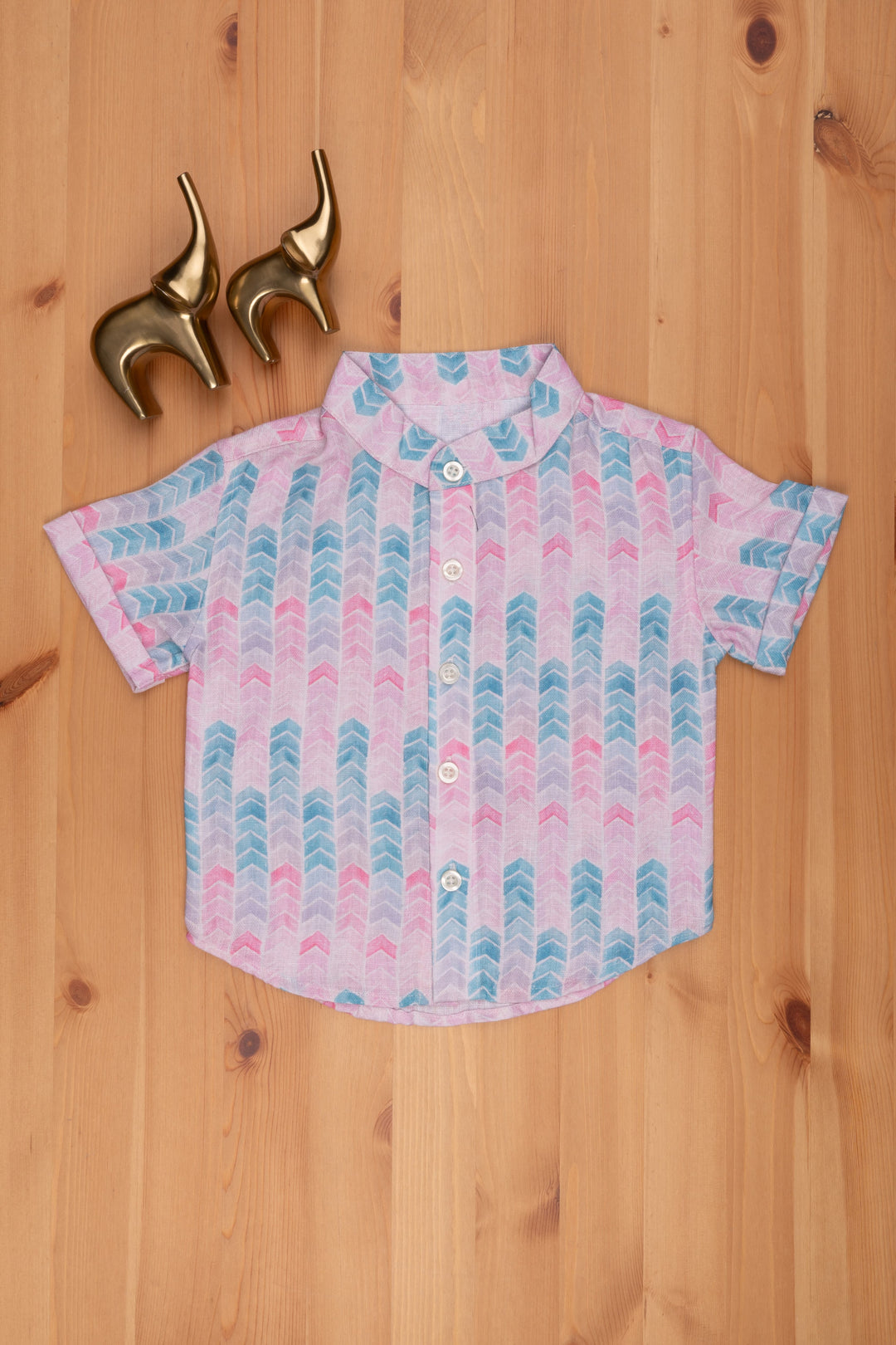 The Nesavu Boys Linen Shirt Elegant Essence Boys Stylish Shirt for Timeless Appeal Nesavu 14 (6M) / Pink / Linen BS079A-14 Boys Birthday Dress Online | Kids Dress Online | The Nesavu
