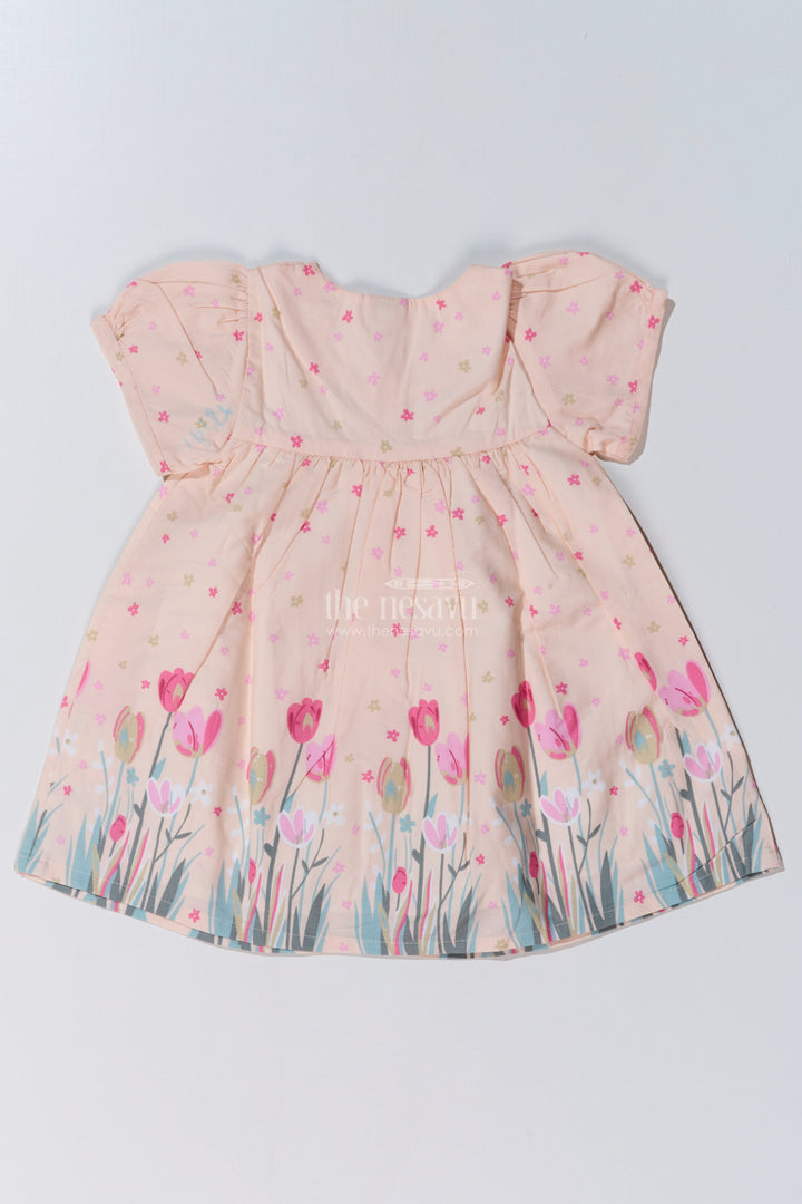 The Nesavu Baby Cotton Frocks Elegant Ethnic Wear for Reception for Baby Girls with Tulip Prints and Stylish Fit Nesavu Elegant Ethnic Wear Reception Baby Girls Tulip Prints Stylish Fit | The Nesavu