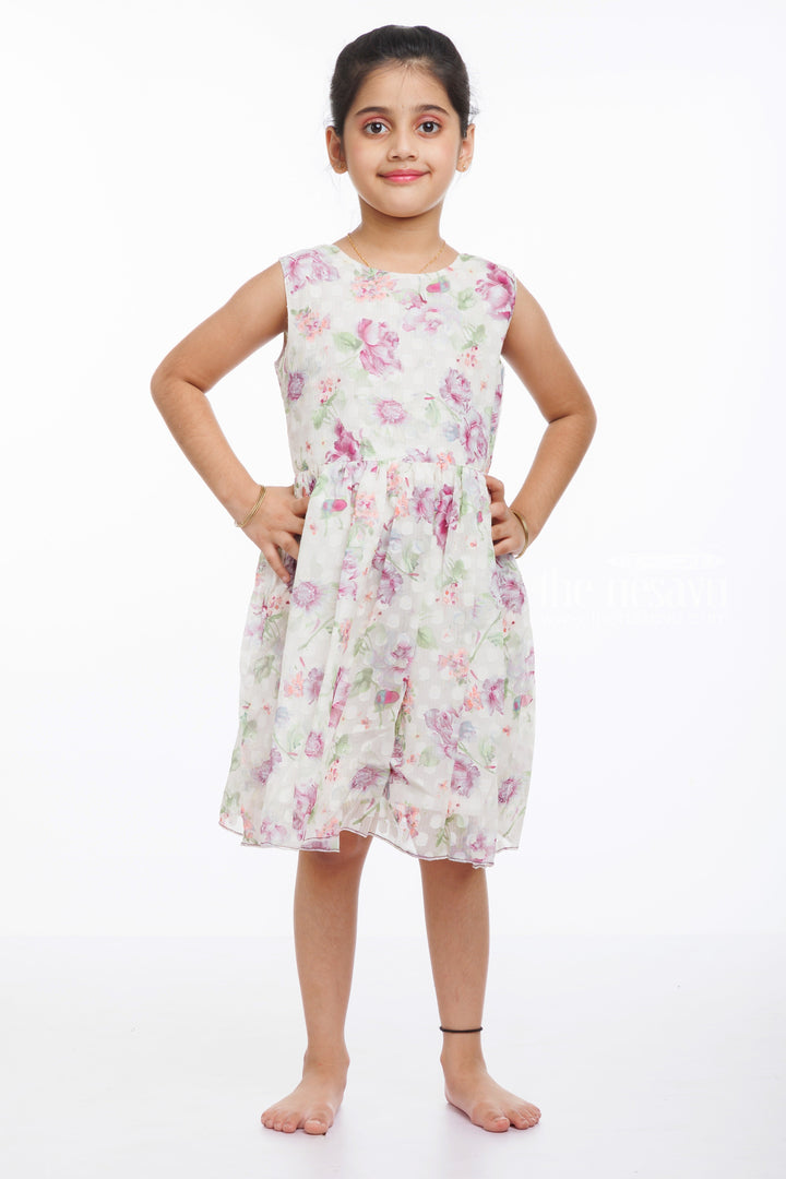 The Nesavu Girls Fancy Frock Elegant Floral Summer Cotton Dress for Girls Nesavu Shop Girls Cotton Floral Summer Dresses | Casual  Designer Cotton Dress Collection | The Nesavu