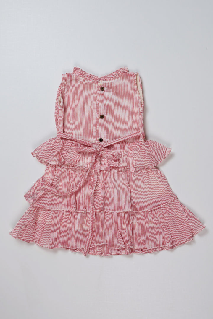 The Nesavu Girls Cotton Frock Elegant Girls Frocks for Wedding Party with Ruffled Layers and Embroidered Waistband Nesavu Nesavu Elegant Girls Frocks Wedding Party Ruffled Layers Embroidered Waistband