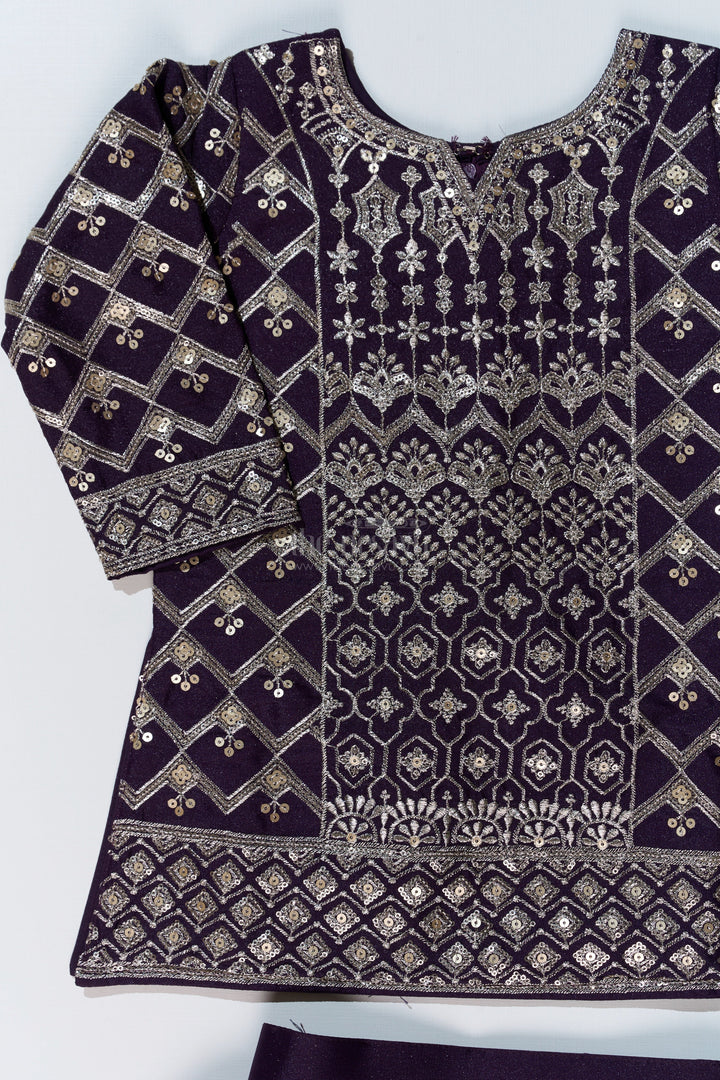 The Nesavu Girls Sharara / Plazo Set Elegant Girls Sharara Choli Dress with Embroidered Georgette and Matching Dupatta Nesavu Elegant Girls Sharara Choli Dress Embroidered Georgette Matching Dupatta | The Nesavu