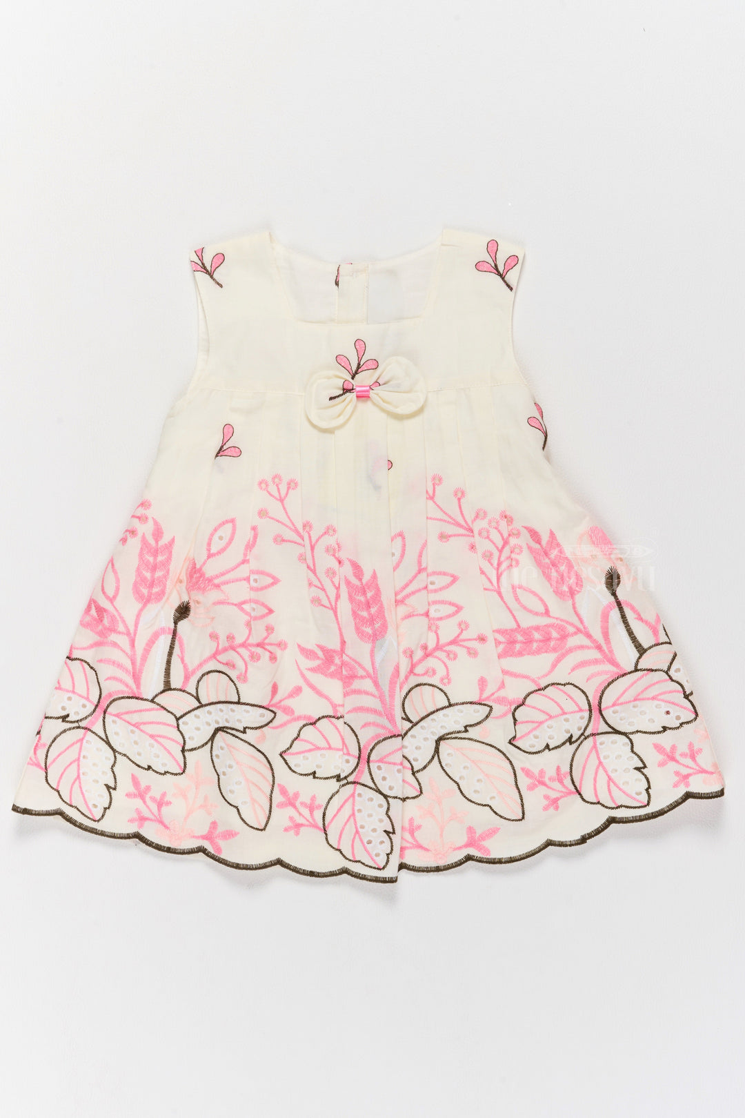 The Nesavu Baby Casual Sets Elegant Newborn Baby Girl Clothes Online with Floral Embroidery Nesavu 12 (3M) / Pink BFJ714A-12 Elegant Newborn Baby Girl Clothes Online Floral Embroidery | The Nesavu