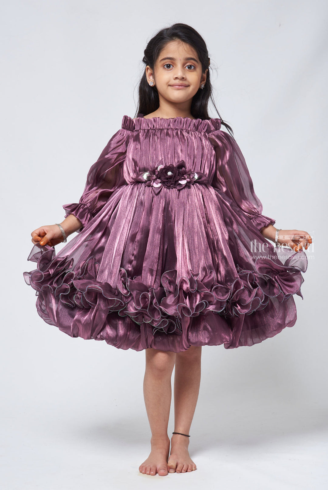 The Nesavu Girls Fancy Party Frock Elegant Party Dress for Girls Classic Design and Comfort Fit Nesavu 1st Birthday Dress Baby Girl | Baby Party Frock Birthday | The Nesavu