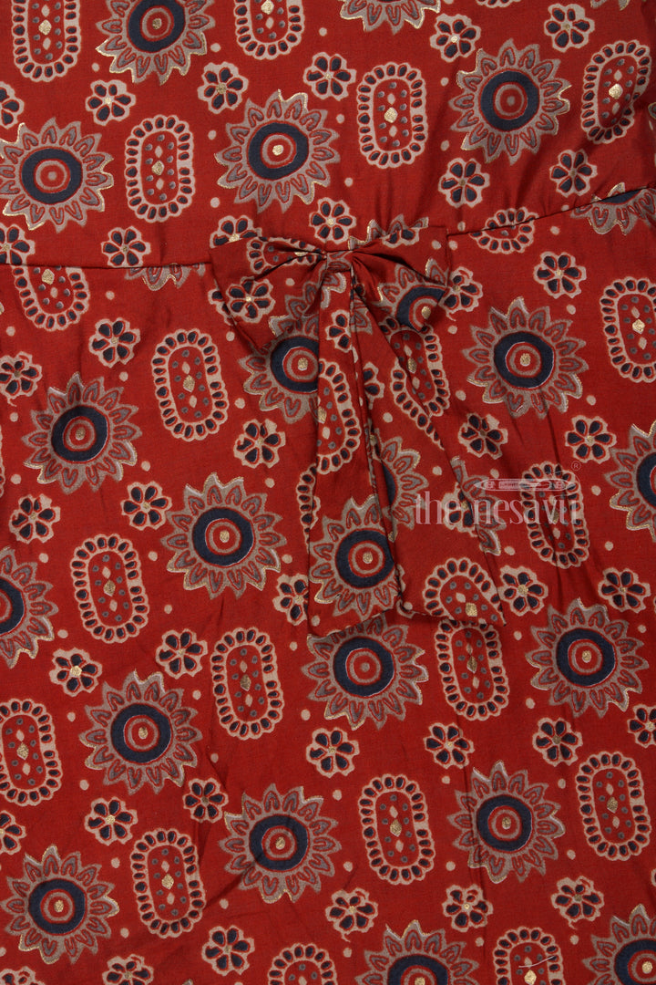 The Nesavu Girls Cotton Frock Elegant Party Wear Frocks for Girls with Vibrant Prints in Comfortable Cotton Nesavu Vibrant Party Wear Frocks Girls Cotton Comfort | The Nesavu