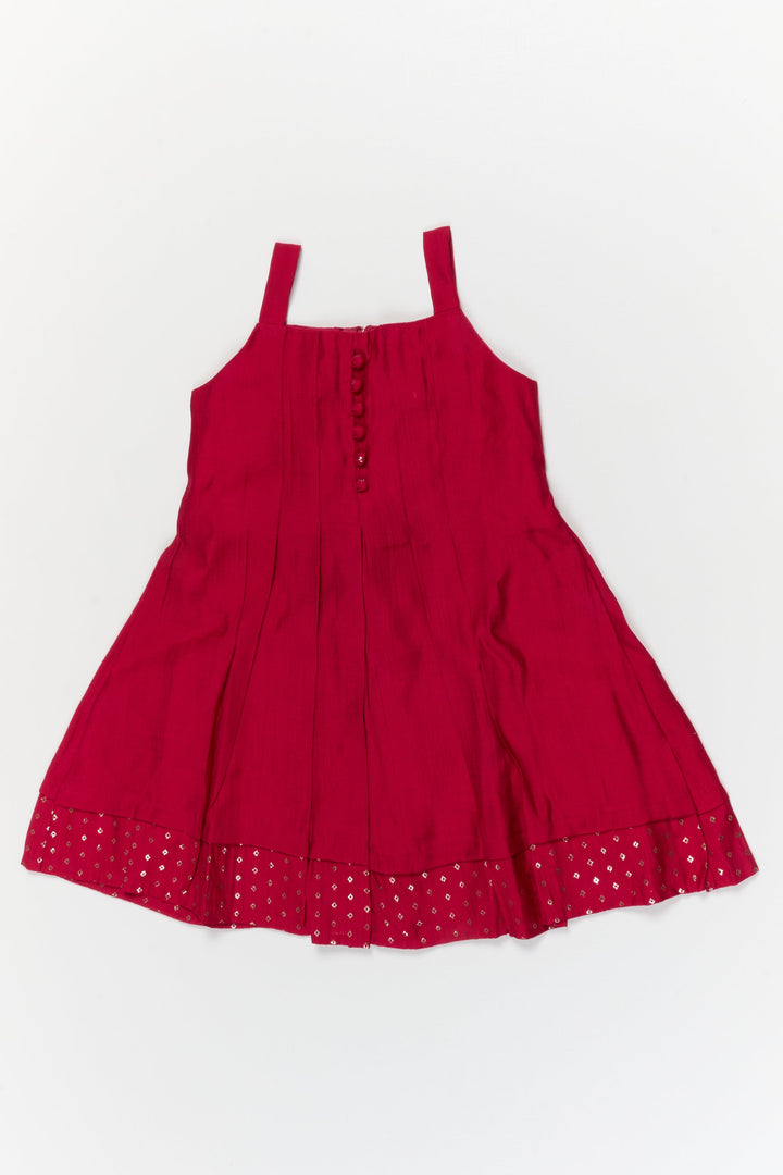 The Nesavu Girls Chanderi Frock Elegant Silk Frock with Traditional Jacket for Celebrations and Cultural Events Nesavu Nesavu ethnic silk frock with jacket for girls – ideal for weddings and festive gatherings