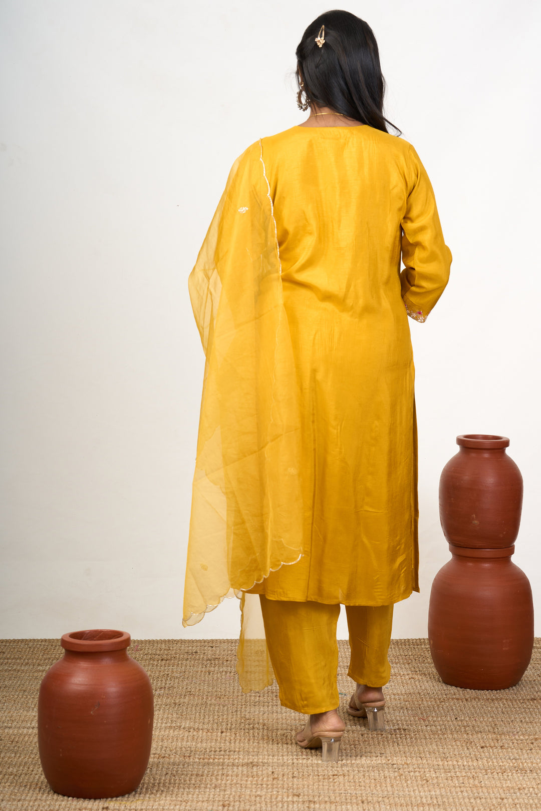 The Nesavu Womens Straight Suit Sets Elegant Women'S Smart Casual Outfit Set in Art Silk with Intricate Embroidery Nesavu Women'S Smart Casual Art Silk Outfit Embroidery Dupatta | The Nesavu